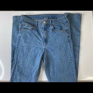 High waist skinny jeans with rhinestones